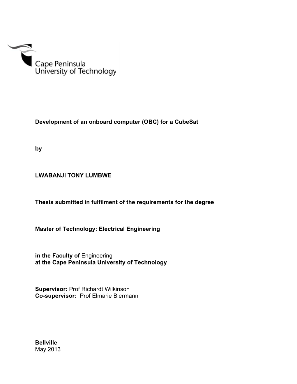 OBC) for a Cubesat