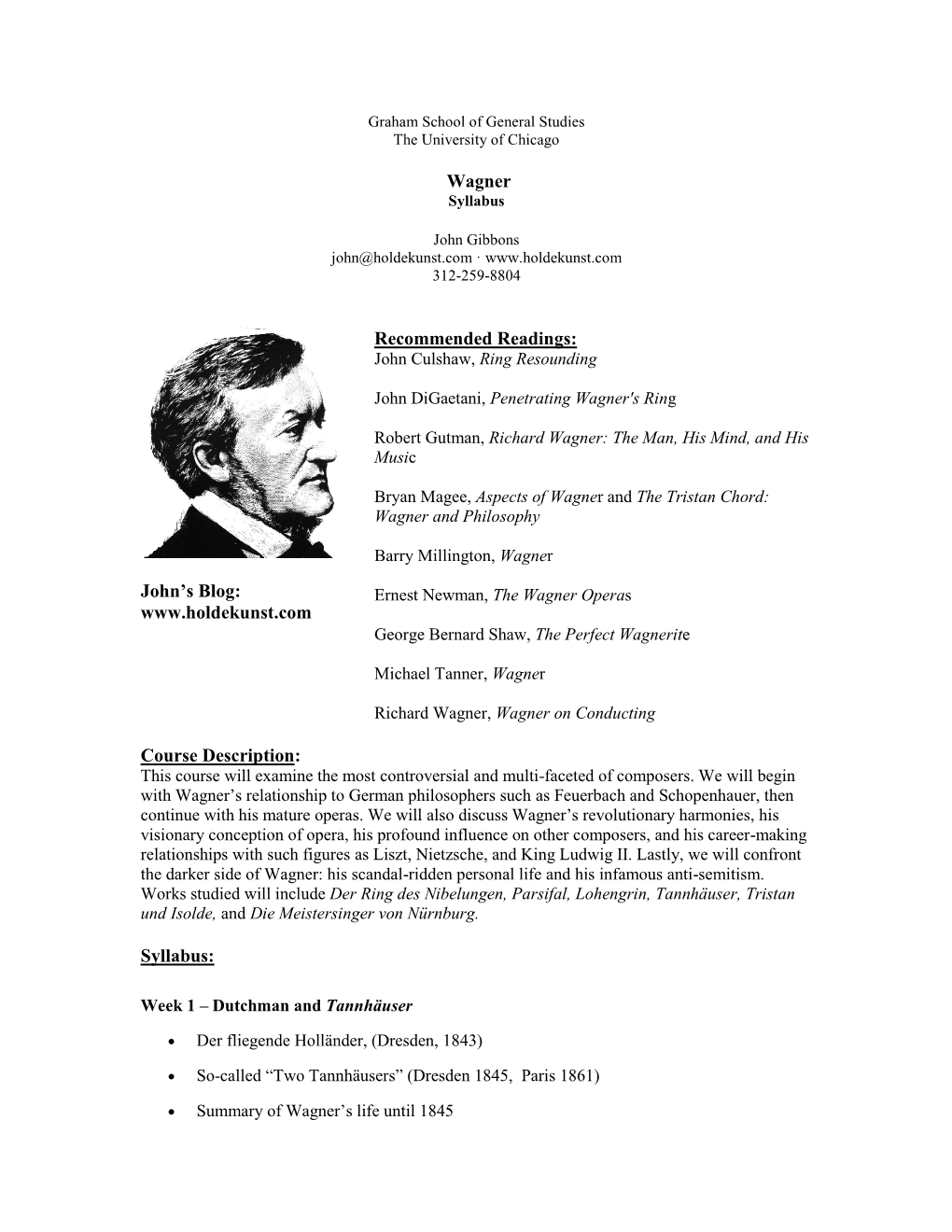 Wagner Syllabus