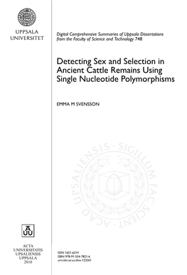 Detecting Sex and Selection in Ancient Cattle Remains Using