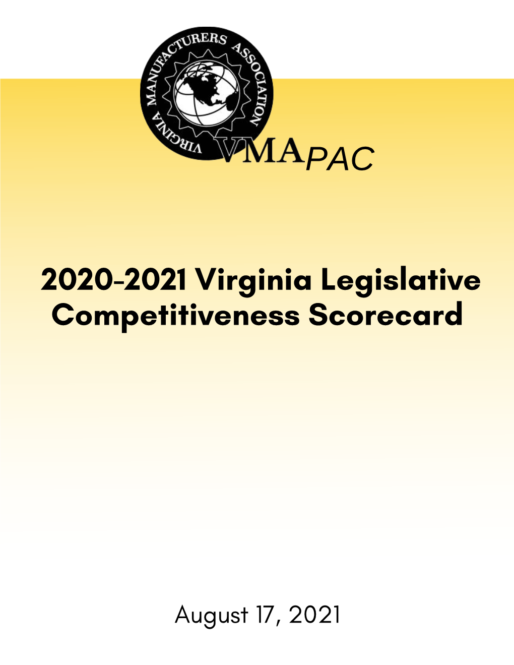 2020-2021 Virginia Legislative Competitiveness Scorecard