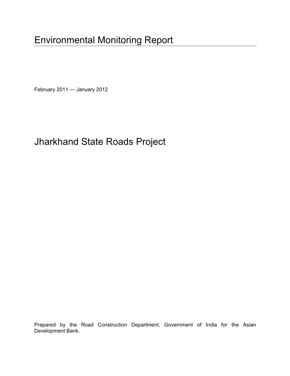 Jharkhand State Roads Project