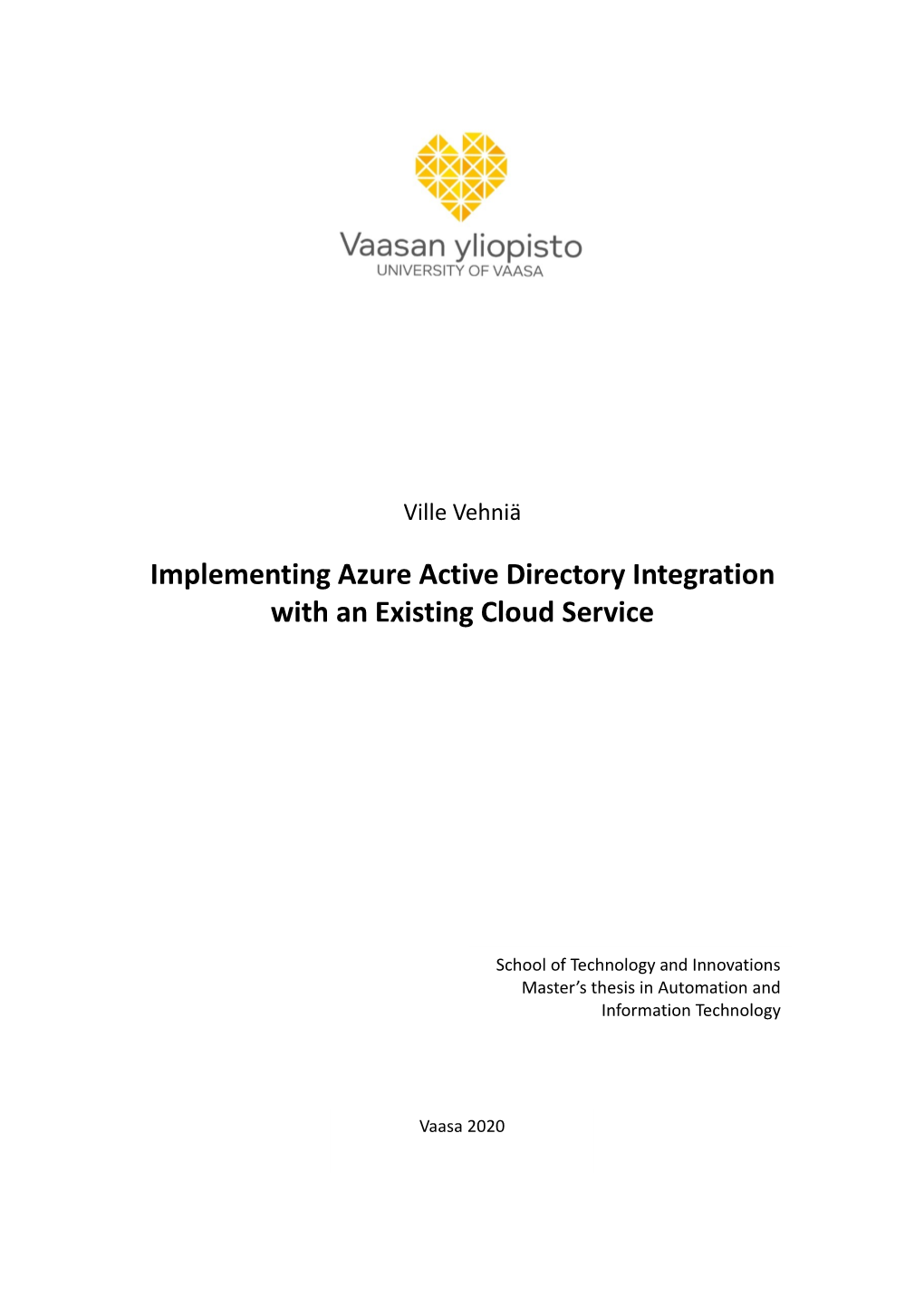 Implementing Azure Active Directory Integration with an Existing Cloud Service