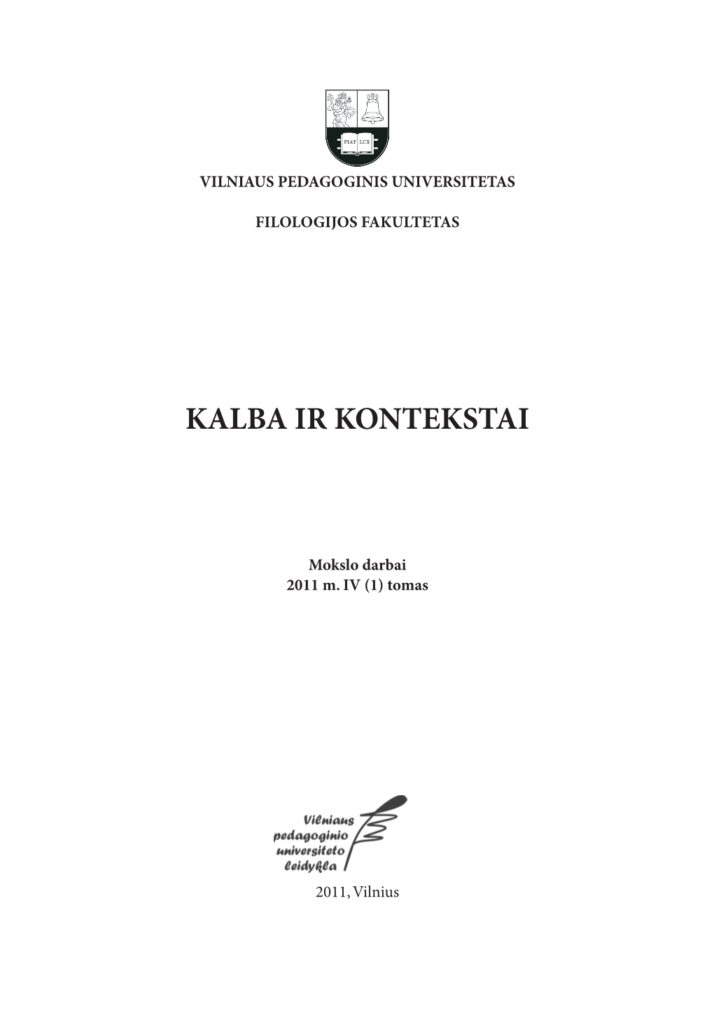 Kalba Ir Kontekstai