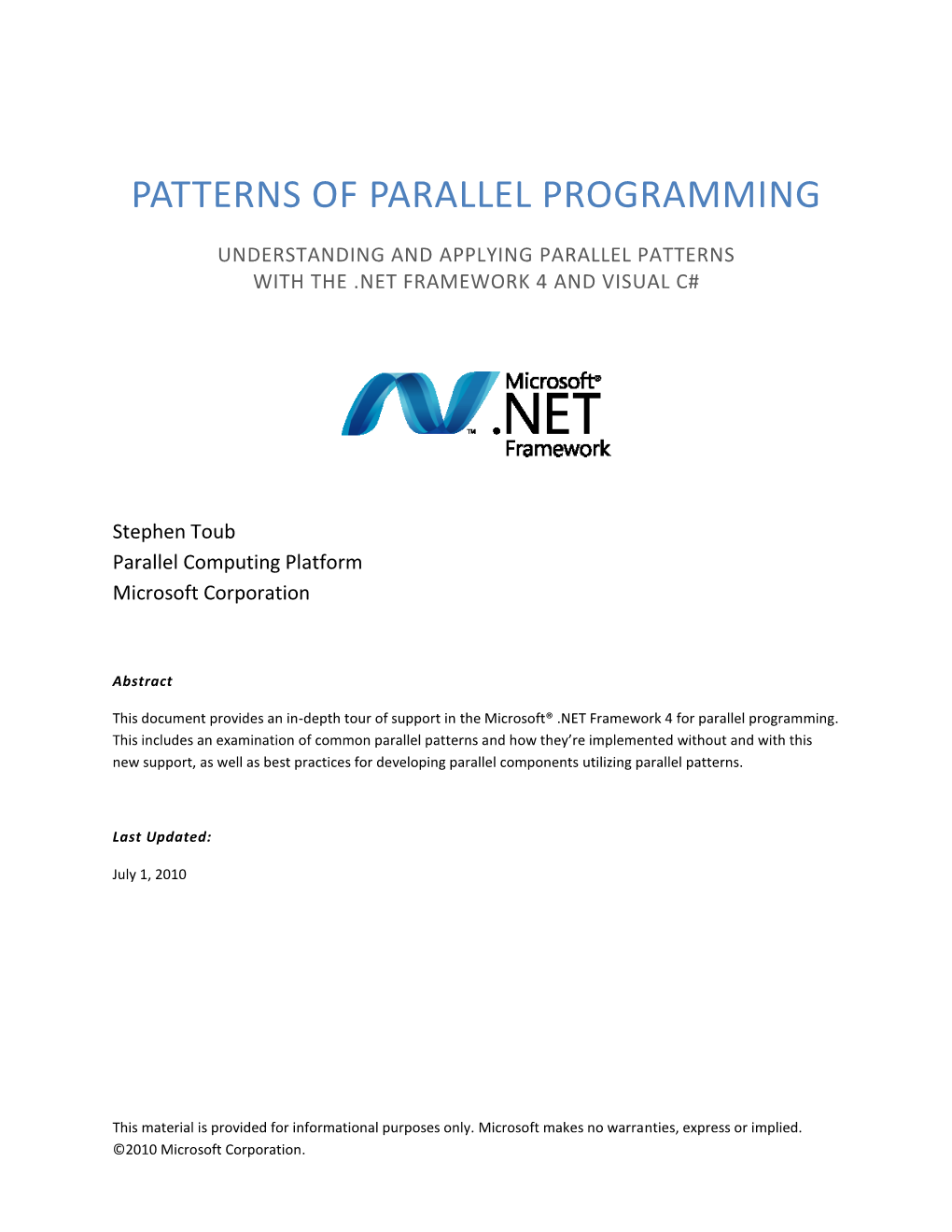 Patterns of Parallel Programming