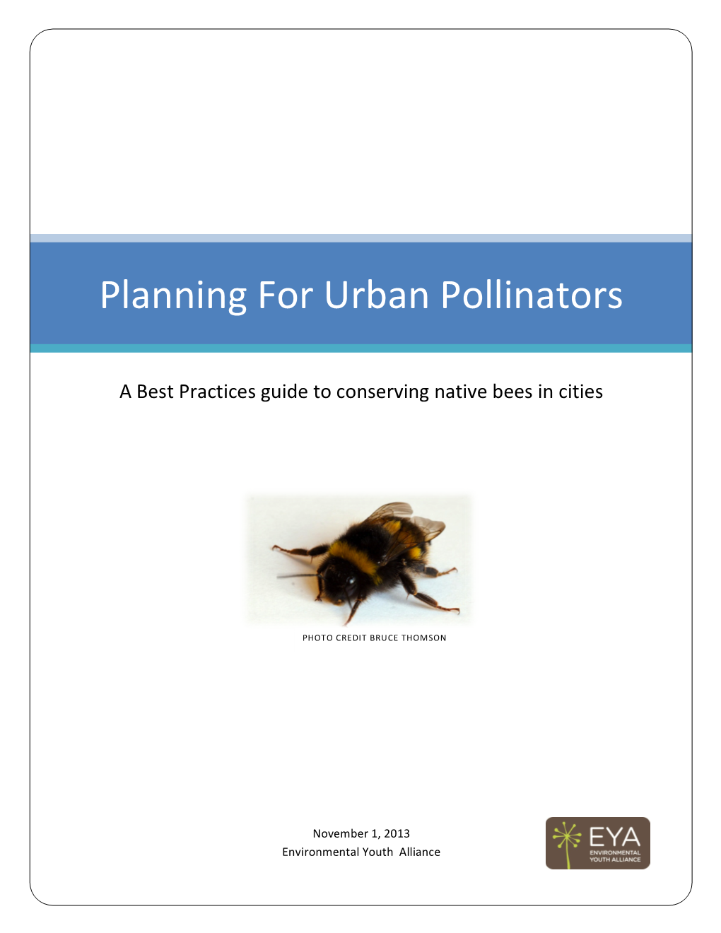 Planning for Urban Pollinators