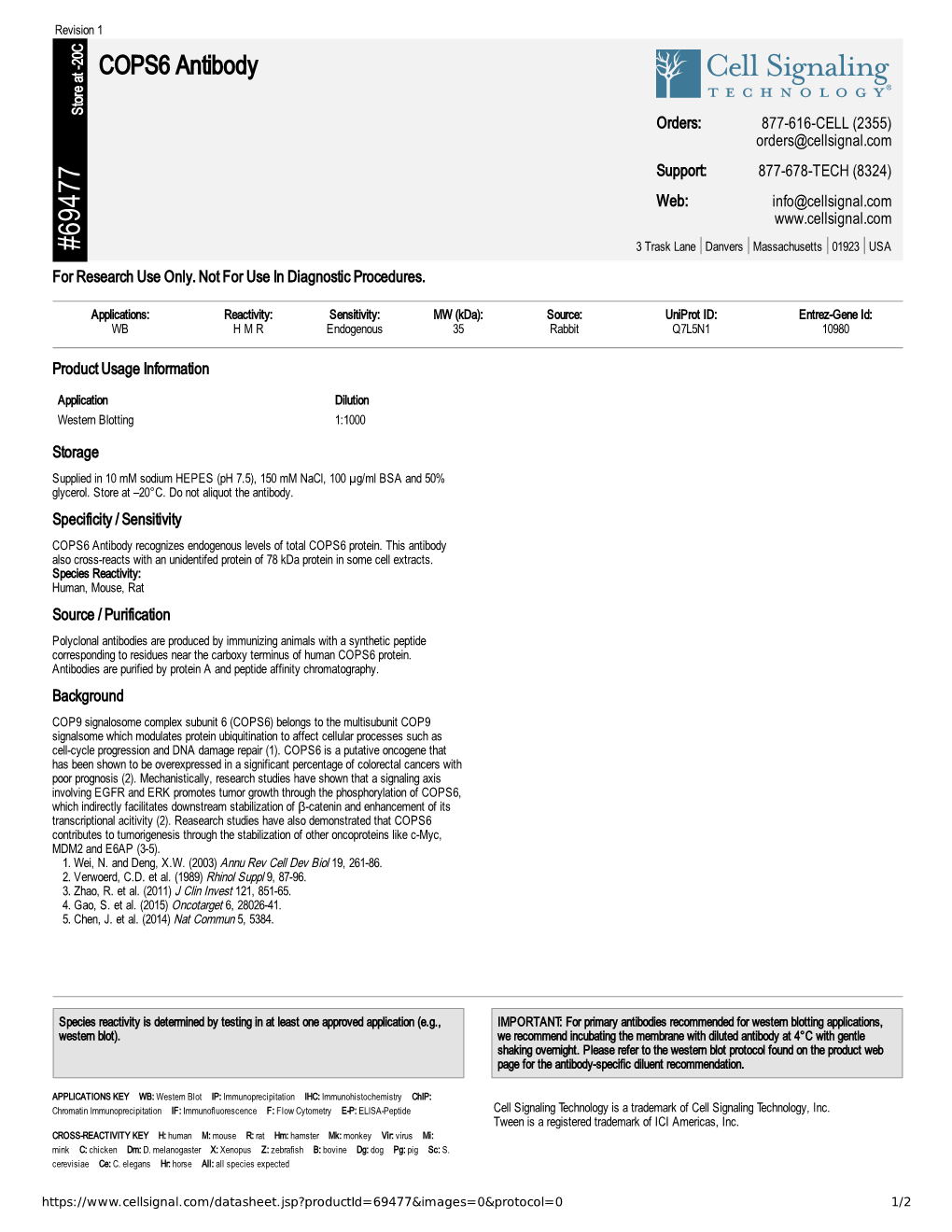 69477 COPS6 Antibody