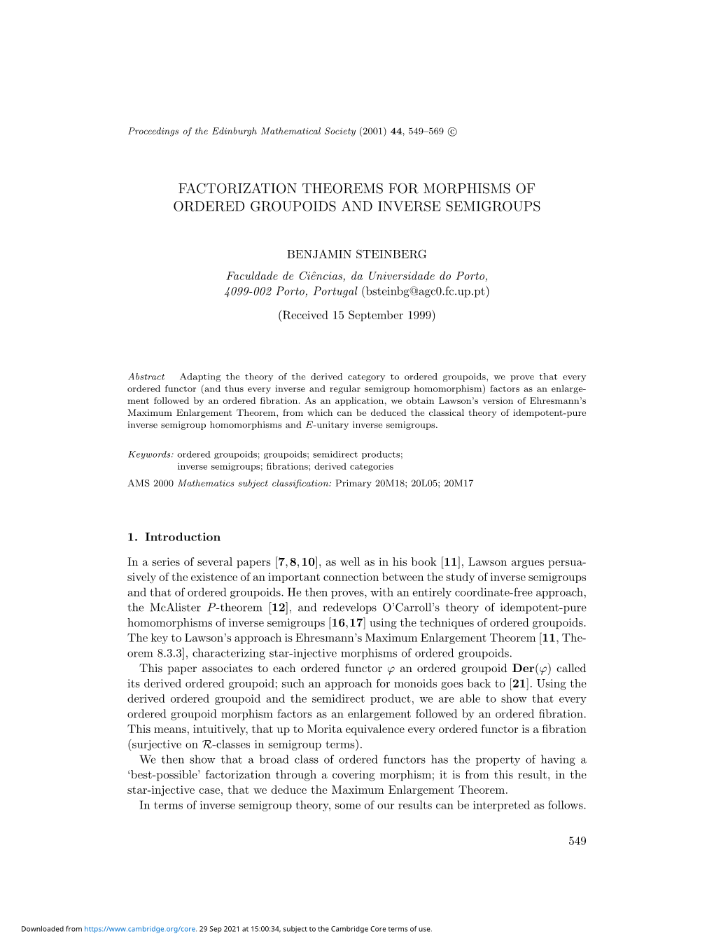 Factorization Theorems for Morphisms of Ordered Groupoids and Inverse Semigroups