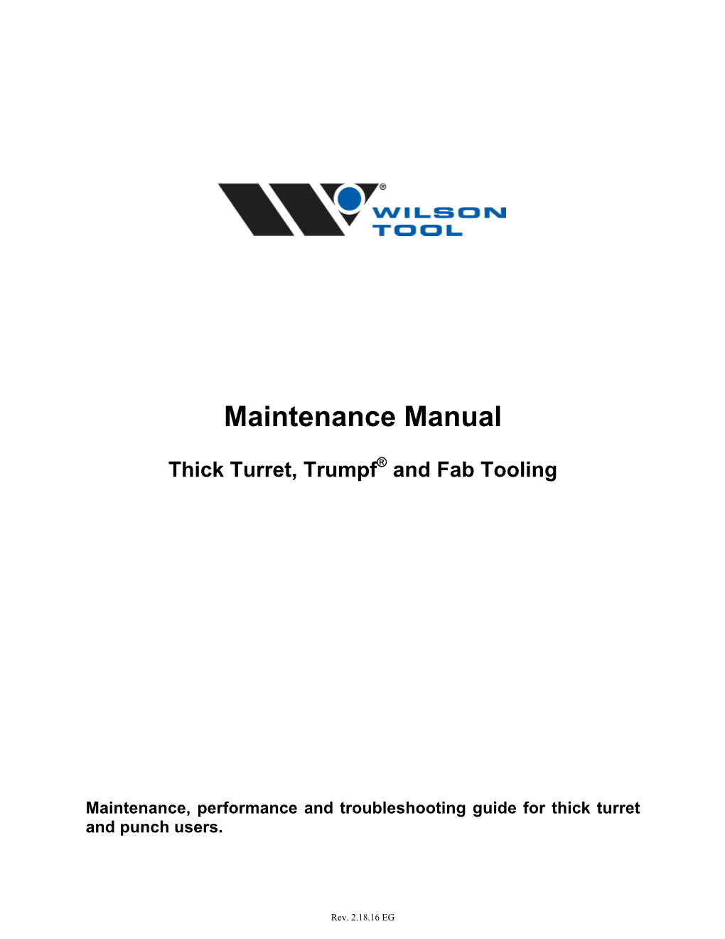 Maintenance Manual