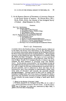 GEOLOGY of TEN~Essre A,~D A~JOL~I~6 Dis~1C'rs in the U~I~ED Sra~.S of A~Ts~Tca