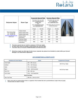 Burjuman Arjaan Room Type Corporate Special Rate Summer