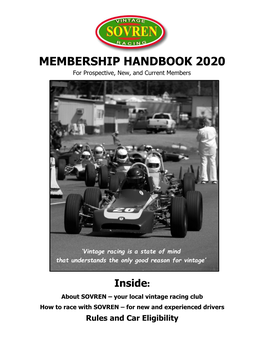 MEMBERSHIP HANDBOOK 2020 for Prospective, New, and Current Members