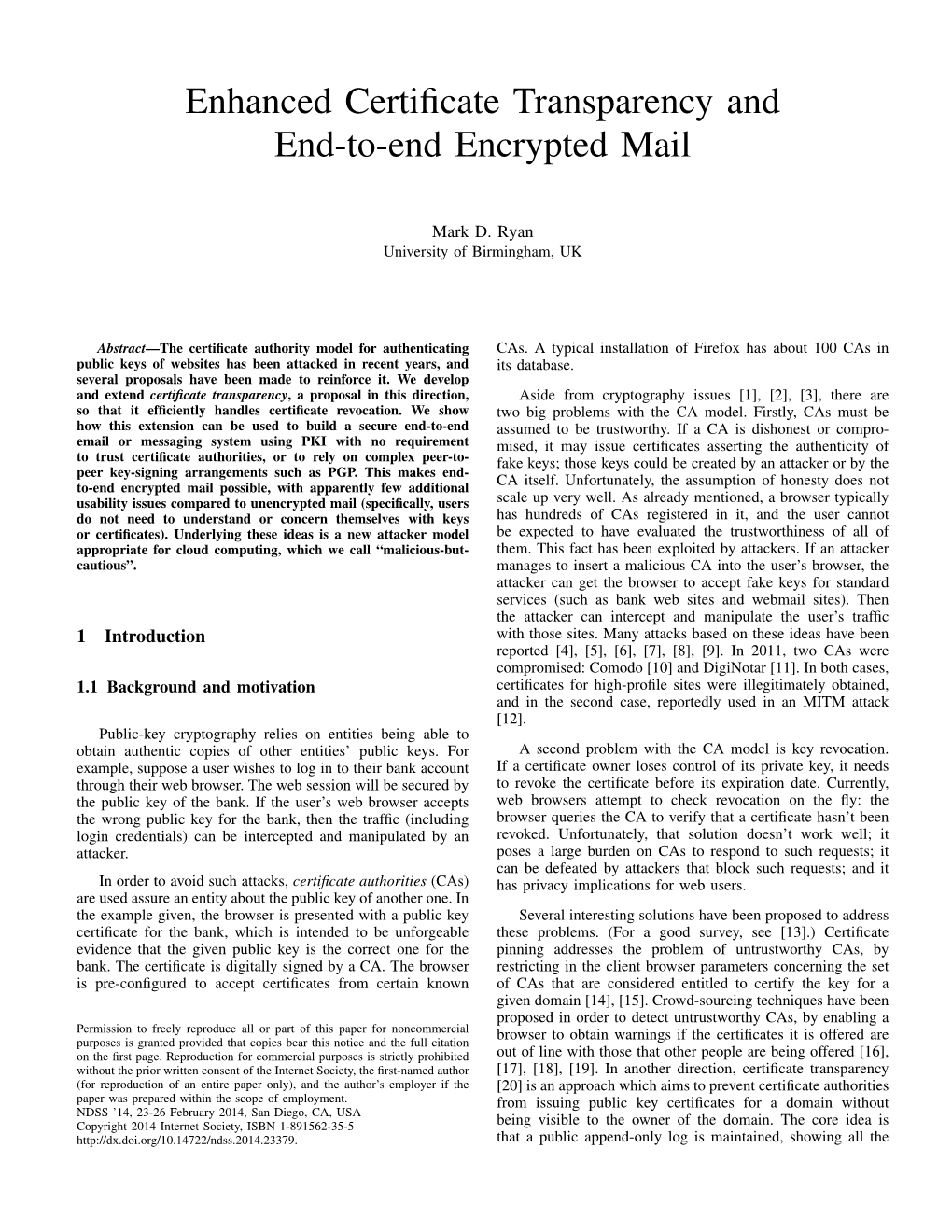 Enhanced Certificate Transparency and End-To-End Encrypted Mail