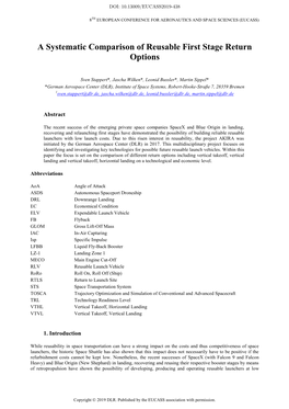 A Systematic Comparison of Reusable First Stage Return Options