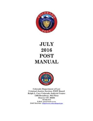 July 2016 Post Manual
