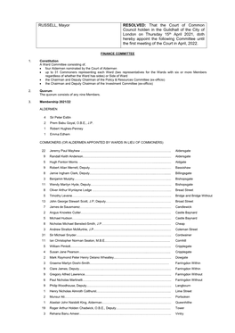 Order of the Court of Common Council Pdf 144 Kb