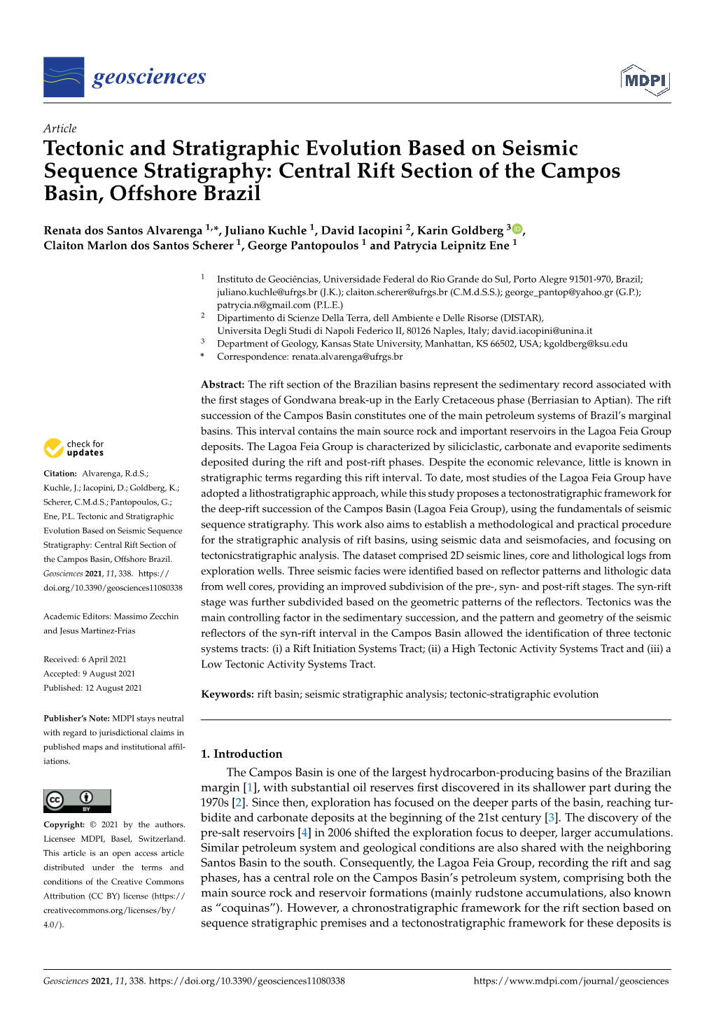 Tectonic and Stratigraphic Evolution Based on Seismic Sequence Stratigraphy: Central Rift Section of the Campos Basin, Offshore Brazil