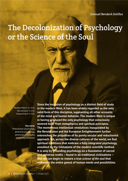The Decolonization of Psychology Or the Science of the Soul