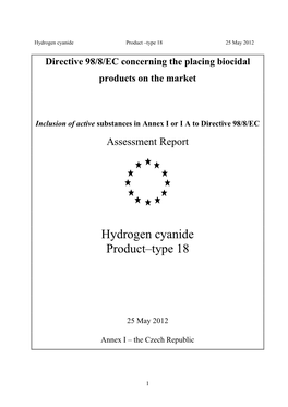 Hydrogen Cyanide Product –Type 18 25 May 2012