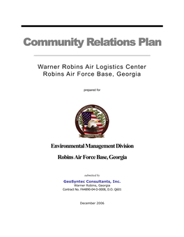 Community Relations Plan