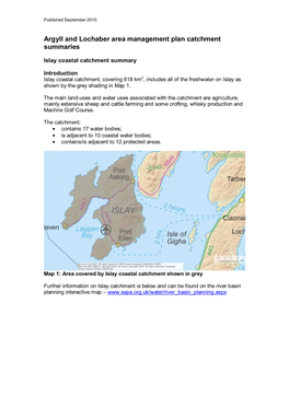 Islay Coastal Catchment Summary