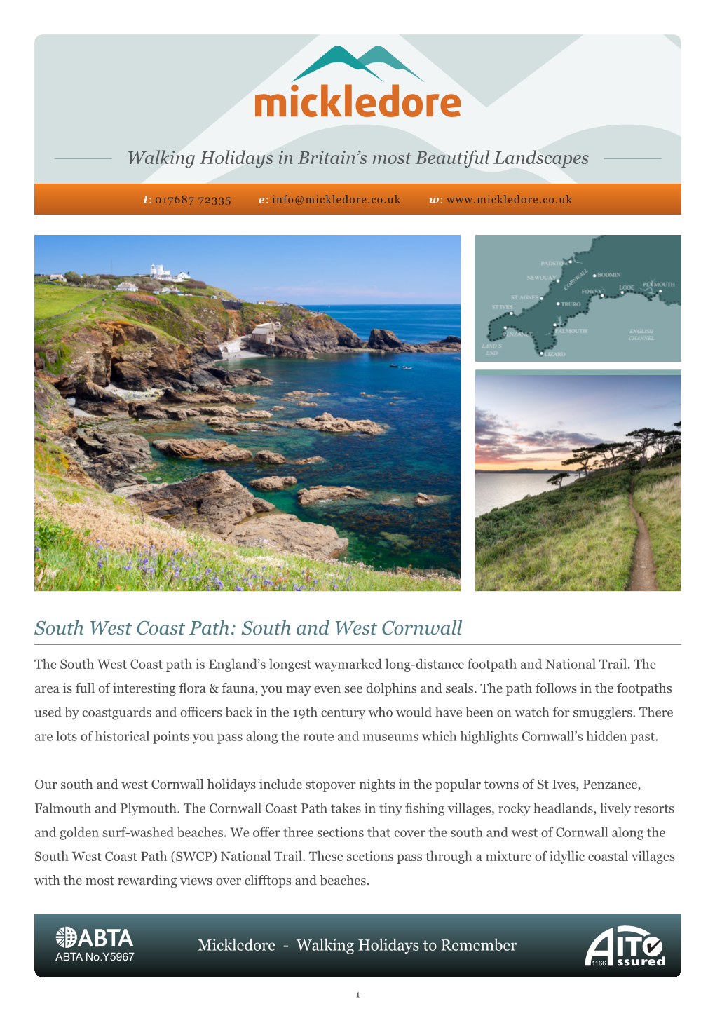 South West Coast Path: South and West Cornwall