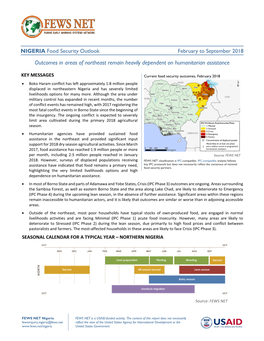 Outcomes in Areas of Northeast Remain Heavily Dependent on Humanitarian Assistance