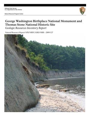 George Washington Birthplace National Monument and Thomas Stone National Historic Site Geologic Resources Inventory Report