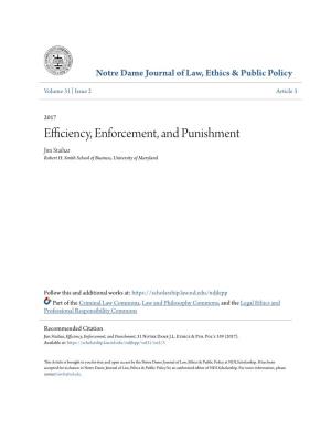 Efficiency, Enforcement, and Punishment Jim Staihar Robert H