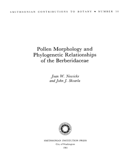 Pollen Morphology and Phylogenetic Relationships of the Berberidaceae