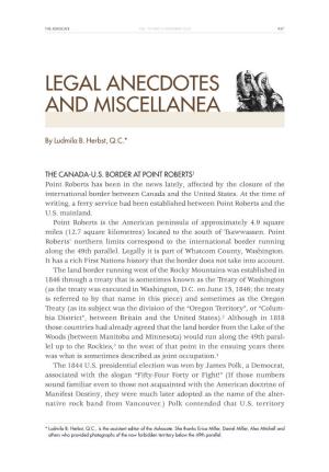 937 Legal Anecdotes and Miscellanea