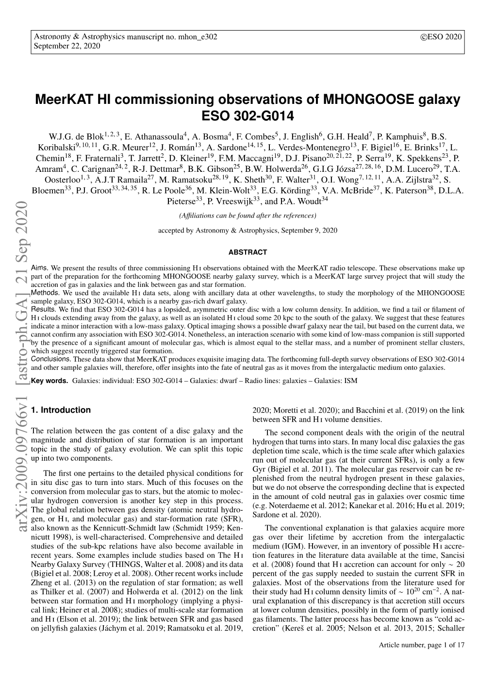 Meerkat HI Commissioning Observations of MHONGOOSE Galaxy ESO 302-G014 W.J.G