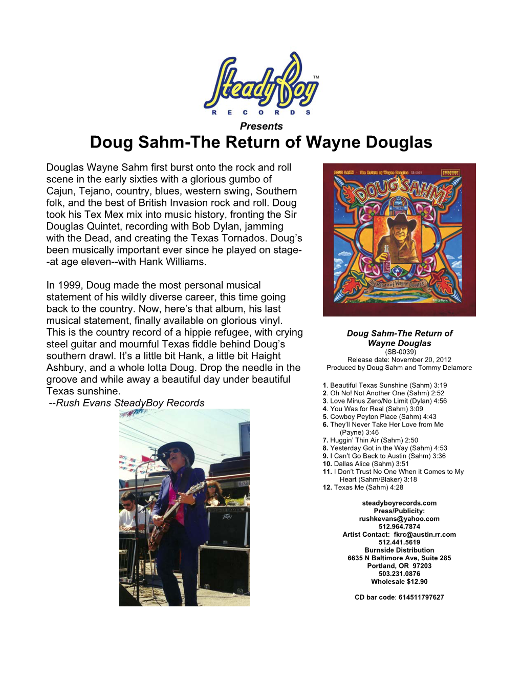 Doug Sahm-The Return of Wayne Douglas