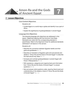 Amon-Ra and the Gods of Ancient Egypt