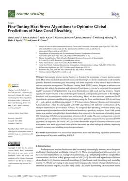 Fine-Tuning Heat Stress Algorithms to Optimise Global Predictions of Mass Coral Bleaching