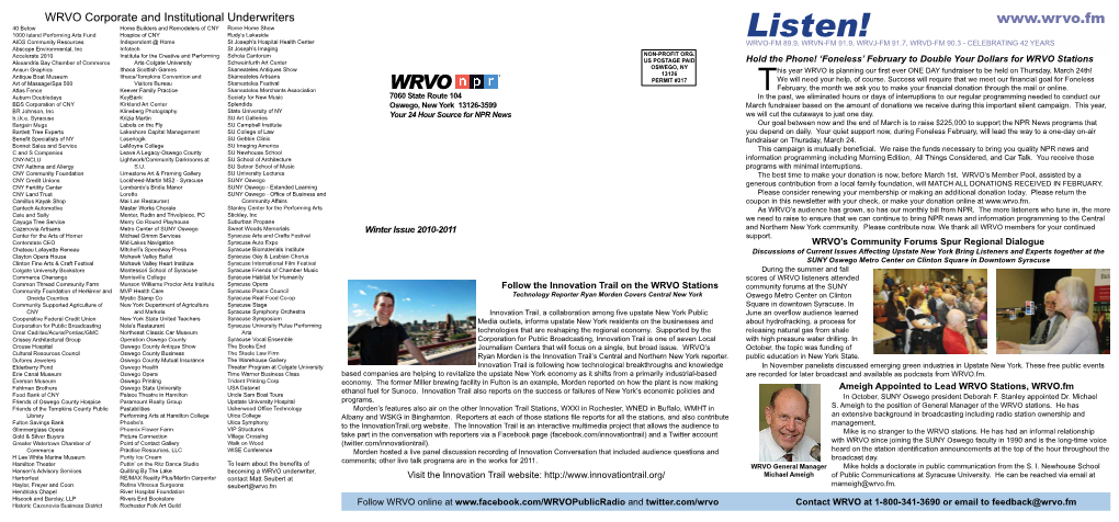 WRVO Newsletter