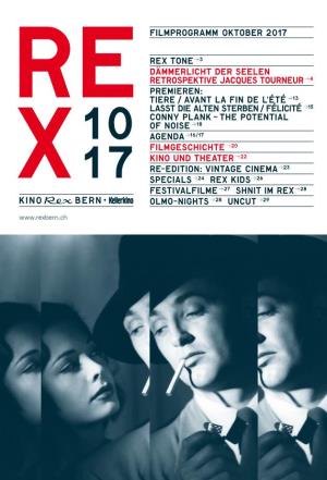 Filmprogramm OKTOBER 2017 Rex Tone →3
