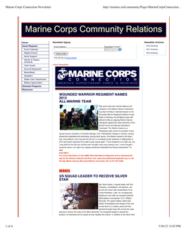 Marine Corps Connection Newsletter