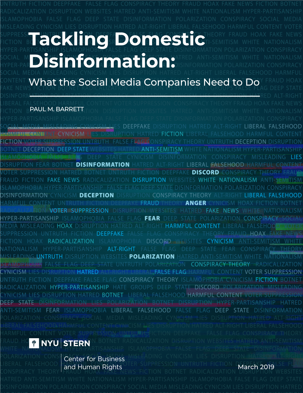 Tackling Domestic Disinformation: What the Social Media Companies Need to Do