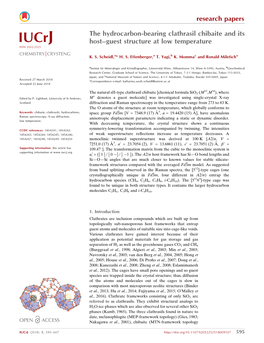 The Hydrocarbon-Bearing Clathrasil Chibaite and Its Host-Guest Structure