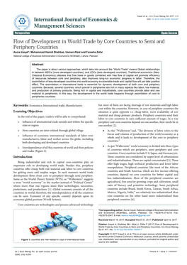 Flow of Development in World Trade by Core Countries to Semi And