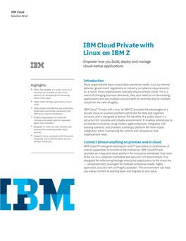 IBM Cloud Private with Linux on Z