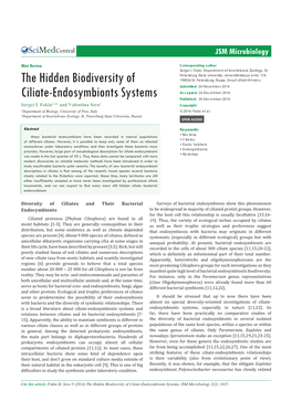 The Hidden Biodiversity of Ciliate-Endosymbionts Systems