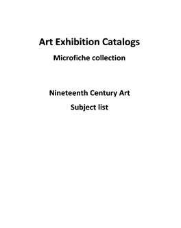 Art Exhibition Catalogs