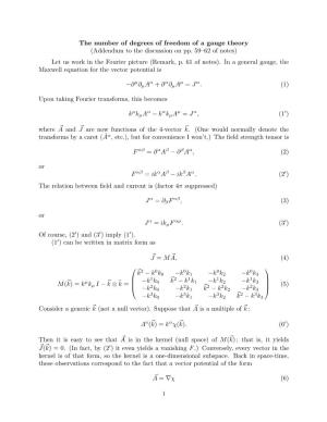 The Number of Degrees of Freedom of a Gauge Theory (Addendum to the Discussion on Pp