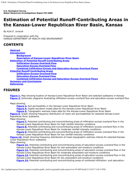 USGS - Estimation of Potential Runoff-Contributing Areas in the Kansas-Lower Republican River Basin, Kansas