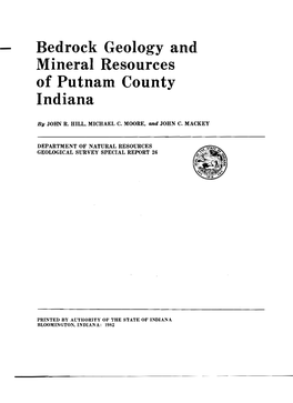Bedrock Geology and Mineral Resources of Putnam County Indiana
