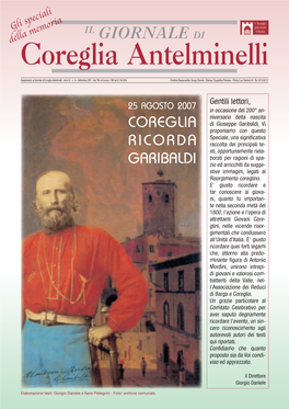 Gli Speciali Della Memoria Il Giornale Di Coreglia Antelminelli Gli Speciali IL GIORNALE DI Dellacoreglia Memoria Antelminelli