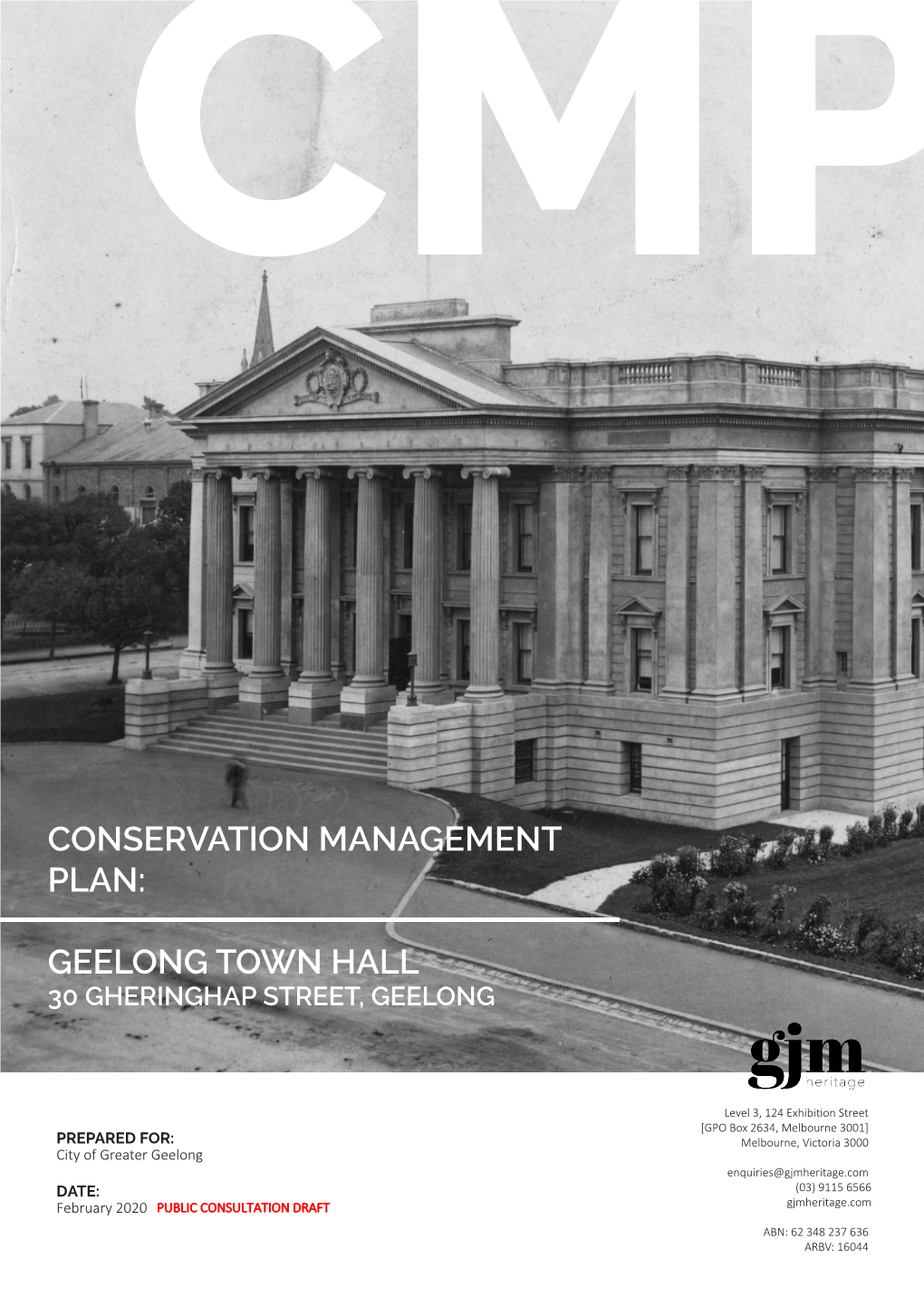 Conservation Management Plan: Geelong Town Hall