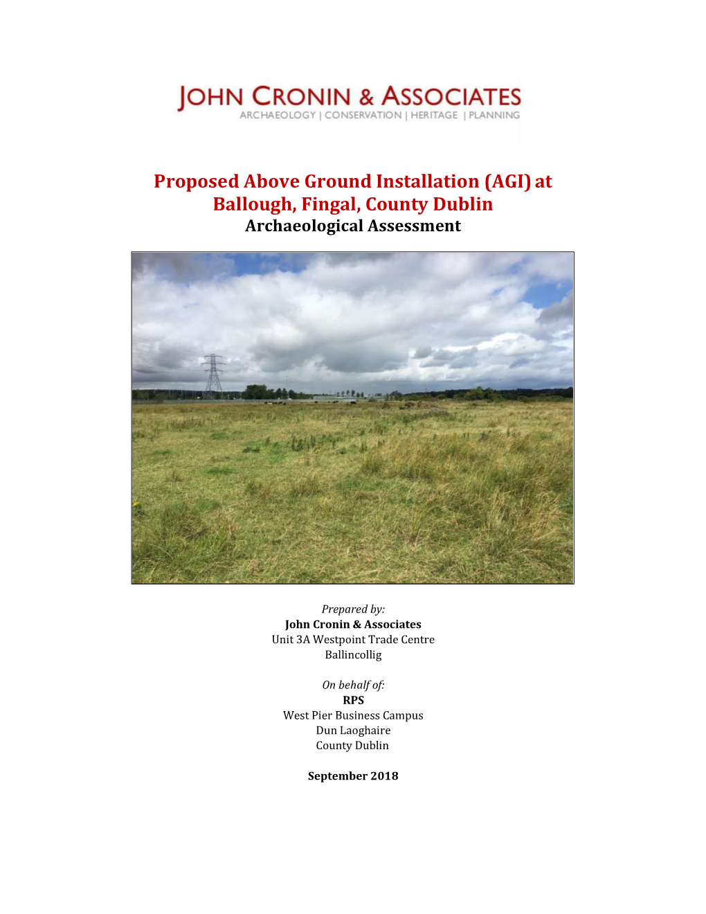 At Ballough, Fingal, County Dublin Archaeological Assessment