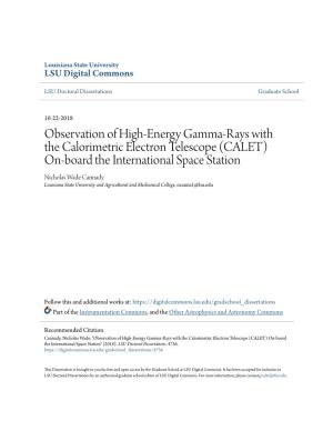 Observation of High-Energy Gamma-Rays with the Calorimetric